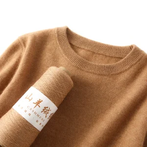 Women's 100% Pure Cashmere Sweater 2025 Fall Winter Crew Neck Long Sleeve Warm Soft Knitted Pullover New Knit Tops Women Clothes