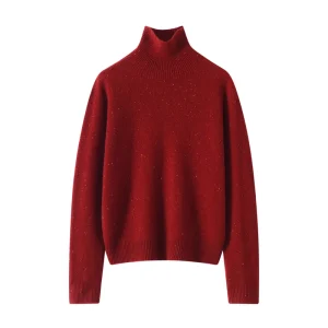 Seamless Women's Sweater 100% Merino Wool Turtleneck Pullover Thickened Warm Sweater Autumn and Winter Basic Women's Clothes