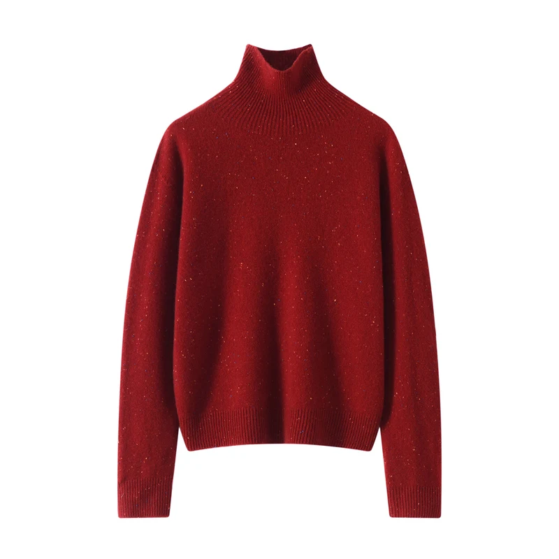 Seamless Women's Sweater 100% Merino Wool Turtleneck Pullover Thickened Warm Sweater Autumn and Winter Basic Women's Clothes