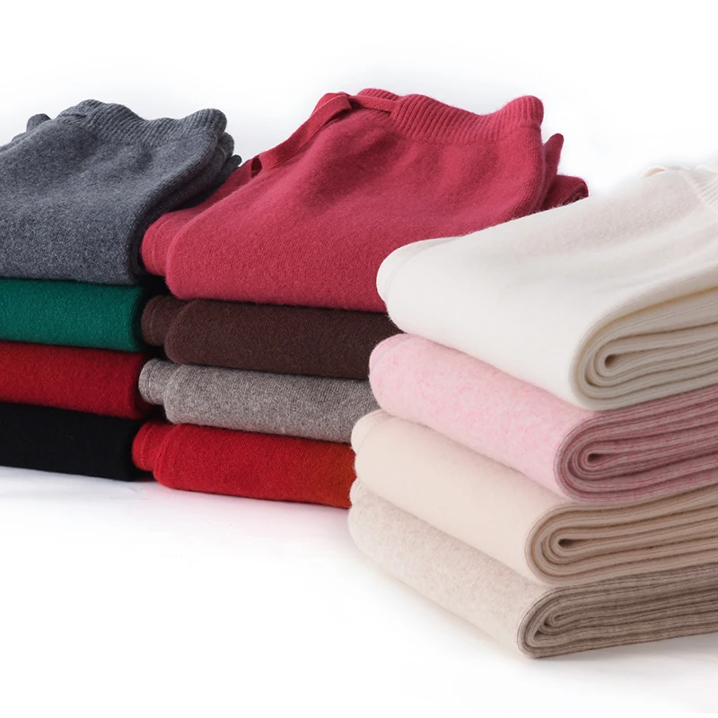 ZYCZCXX Knitted Pants 100% Merino Wool Women Clothes Wide Legs Pants Fall Winter Trousers Vintage Long Pants Y2K Korean Fashion - Image 4